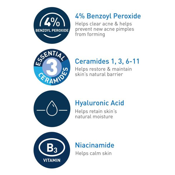 CeraVe Acne Foaming Cream Face Cleanser, Acne Treatment Face Wash - Fragrance-Free - 5oz