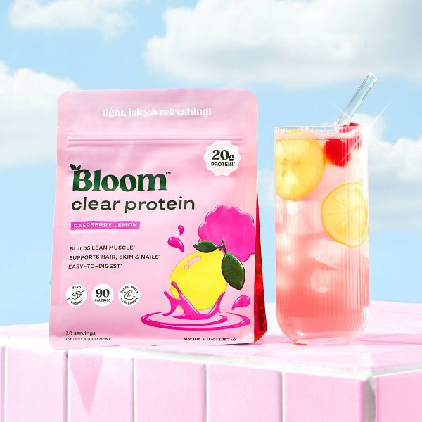 BLOOM NUTRITION Clear Protein Powder - Raspberry Lemon - 9.07oz