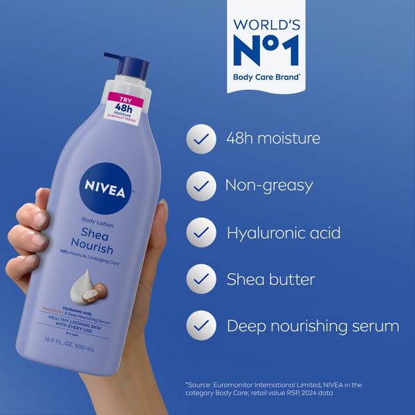 NIVEA Shea Nourish Dry Skin Body Lotion with Shea Butter - 16.9 fl oz