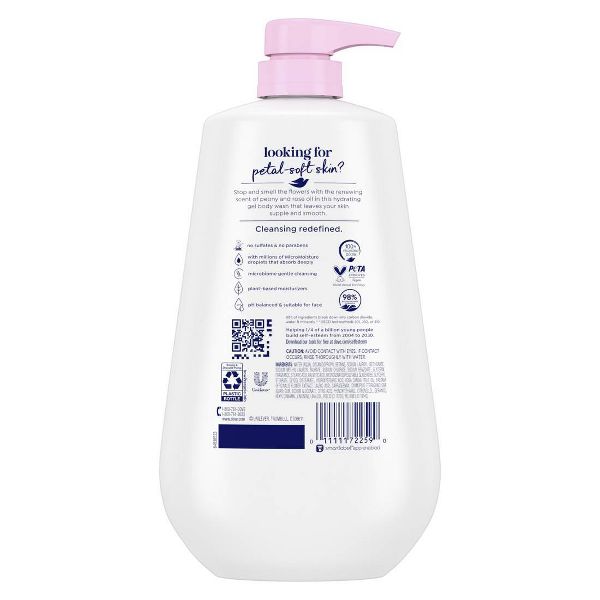 Dove Renew Body Wash Pump Peony & Rose Oil Nourishing 24hr Lotion-Soft Skin - 30.6 fl oz