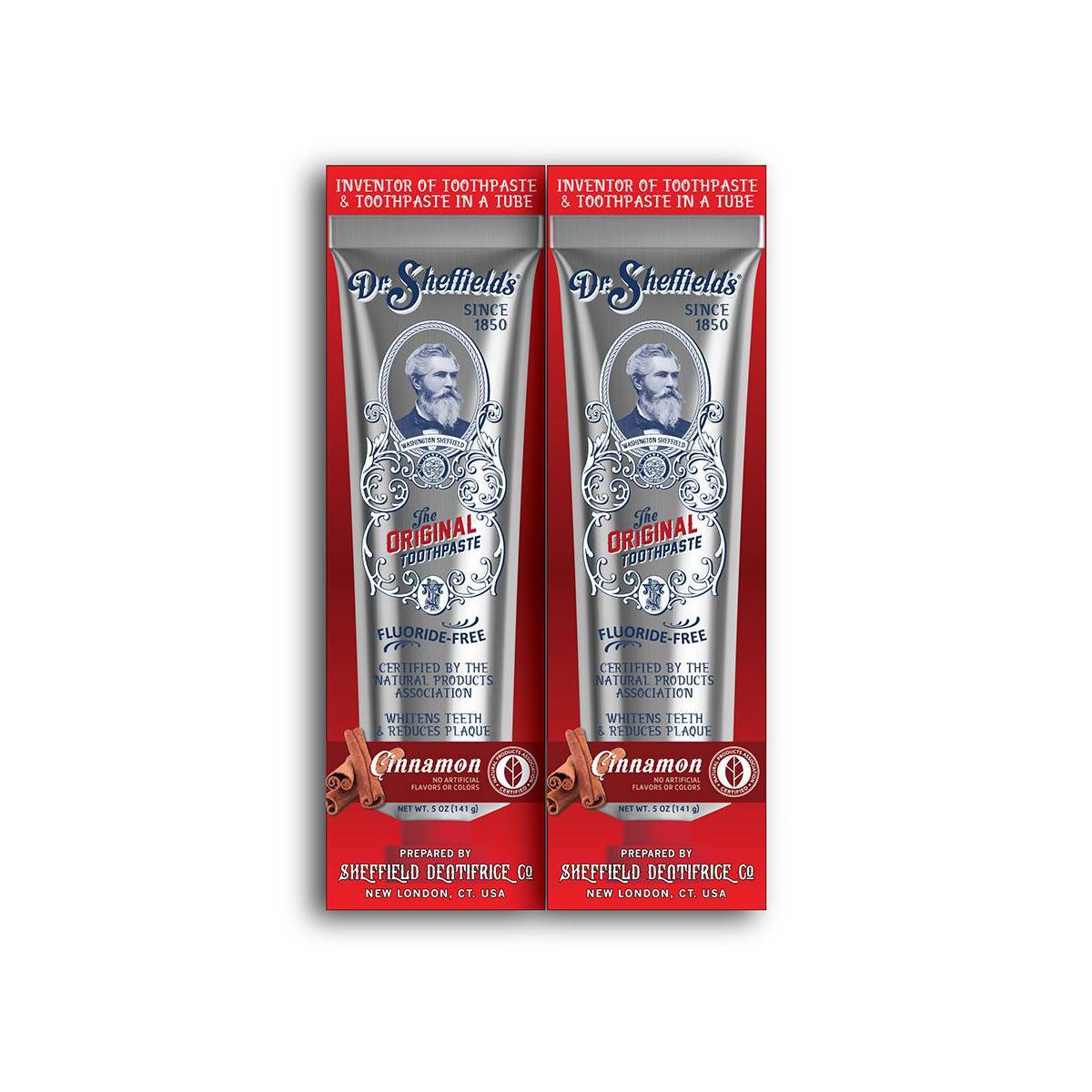 Dr. Sheffield's Certified Natural Toothpaste - Cinnamon - 5oz/2pk