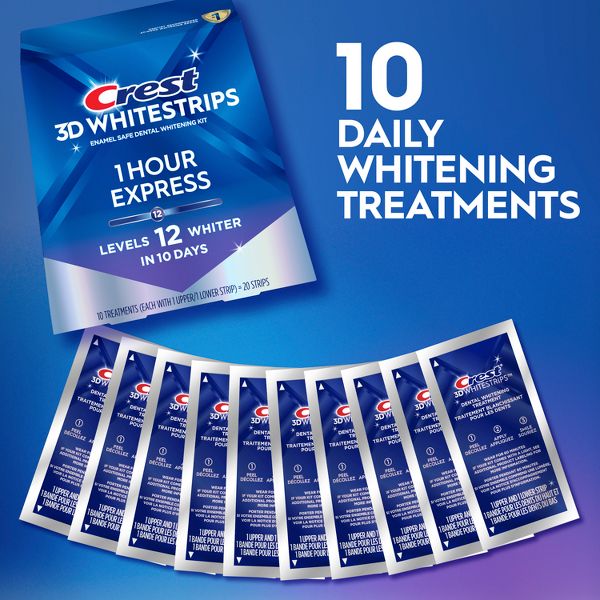 Crest 3D Whitestrips 1-Hour Express At-home Teeth Whitening Kit - 10 Treatments