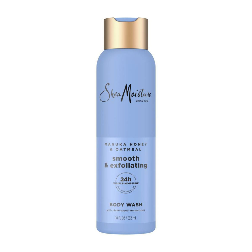SheaMoisture Body Wash Smooth & Exfoliating - Manuka Honey & Oatmeal with Plant-Based Moisturizers - 18 fl oz
