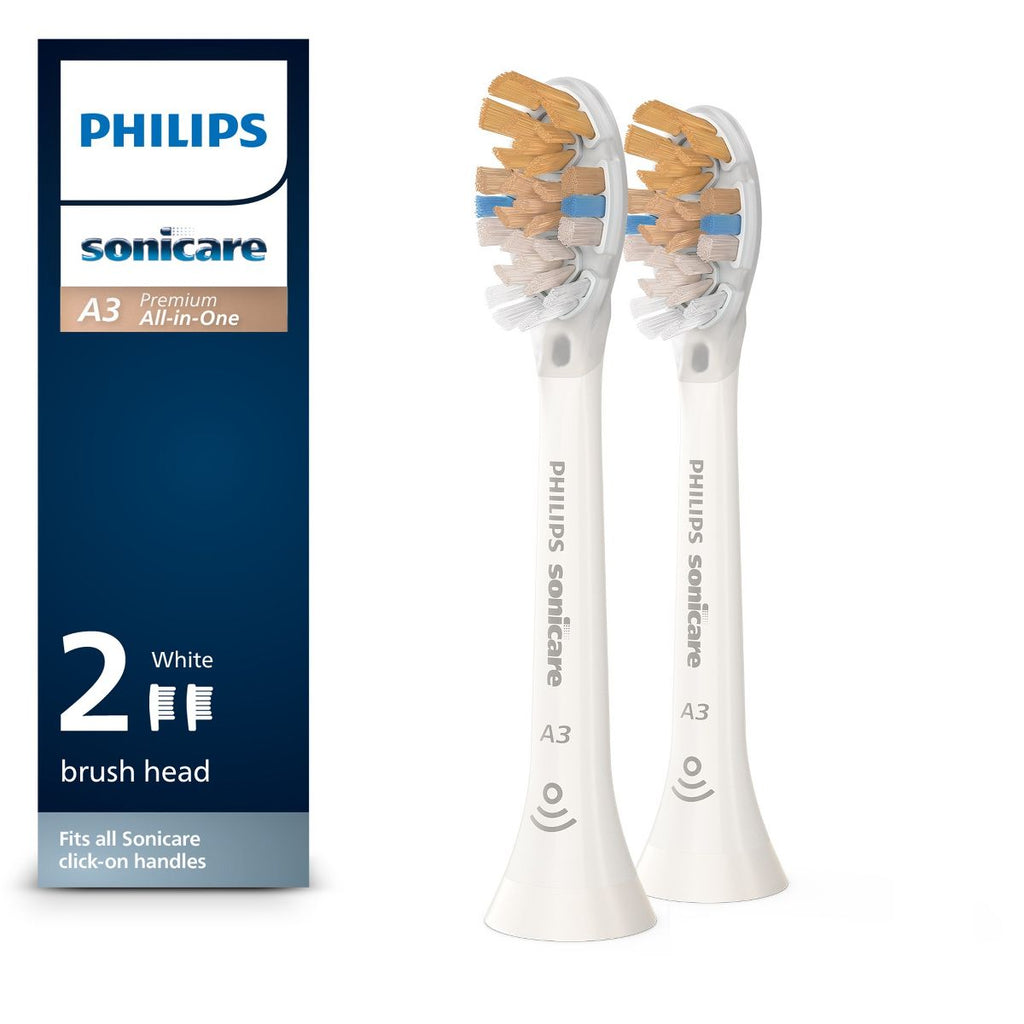 Philips Sonicare A3 Premium All-In-One Replacement Electric Toothbrush Head - HX9092/65 - White - 2pk