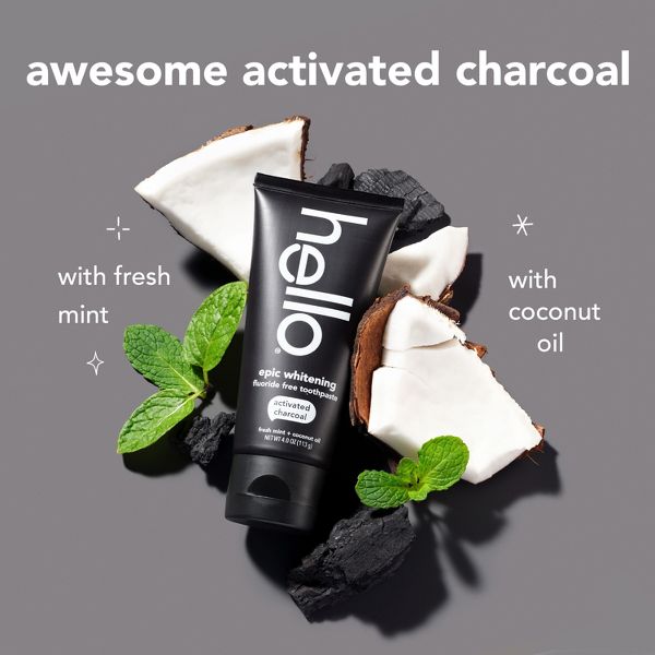 hello Charcoal Fluoride-Free Whitening Toothpaste - Fresh Mint - 4oz