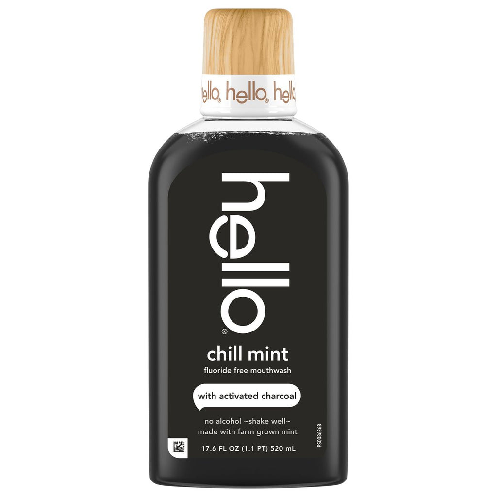 hello Alcohol Free Mouthwash with Activated Charcoal Fluoride Free Mouthwash - Chill Mint - 17.6 floz