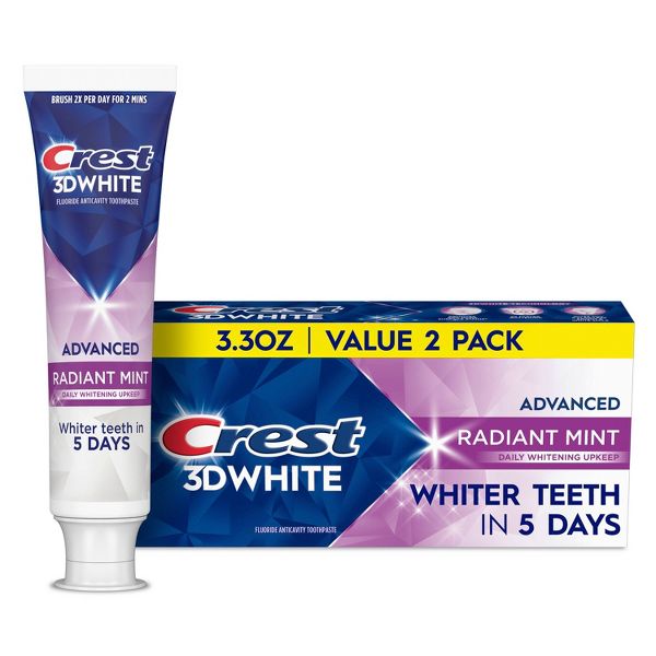 Crest 3D White 2 Pack/3.3oz Toothpaste + 33.8 fl oz Mouthwash