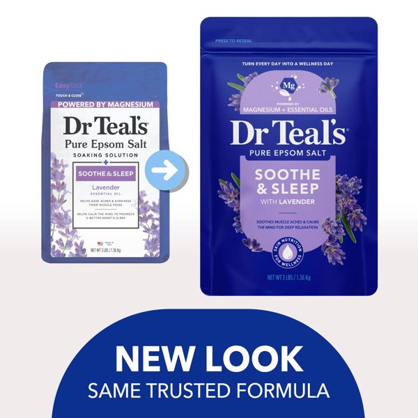 Dr Teal's Epsom Salt Magnesium Soak - Soothe & Sleep with Lavender - 3 lbs