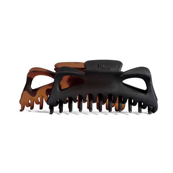 Kitsch Jumbo Classic Claw Clips - 2pc - Black/Tortoise