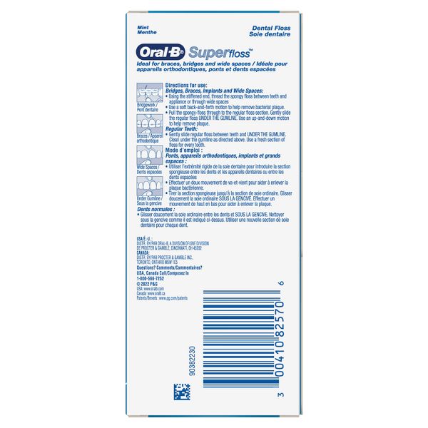 Oral-B Mint Super Floss Pre-Cut Strands - 50ct