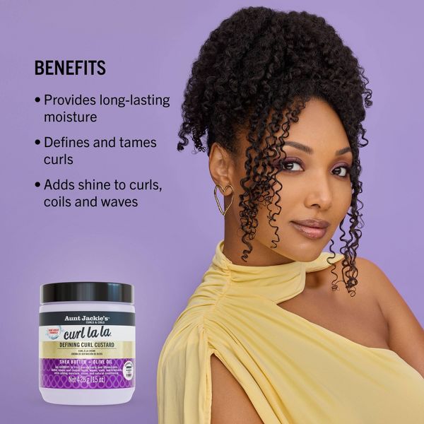 Aunt Jackie's Curl La La Defining Curl Custard - 15oz: For Textured & Curly Hair, Cream Form, Curl Enhancer