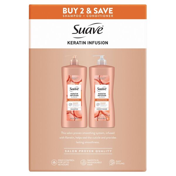 Suave Professionals Keratin Infusion Smoothing Shampoo and Conditioner - 56 fl oz