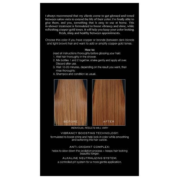Kristin Ess Hair Gloss in Copper Penny for Red or Auburn Hair - Semi Permanent Dye + Toner - 4 fl oz