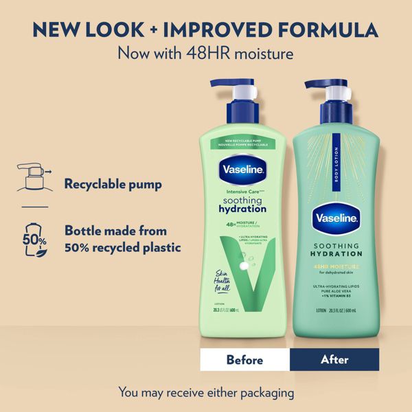 Vaseline Intensive Care Moisturizing Ceramide Body Lotion with Aloe Vera Soothing Hydration