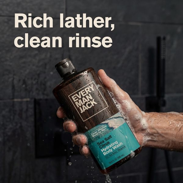 Every Man Jack Sea Salt + Citrus Hydrating Naturally Derived Men's Body Wash - 16.9 fl oz