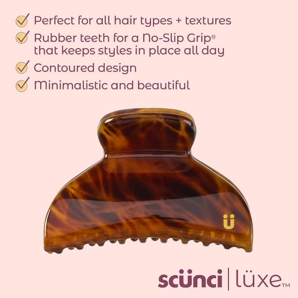scünci | lüxe No-Slip Grip Mini Classic Claw Clips - Tort & Sand - 2pcs