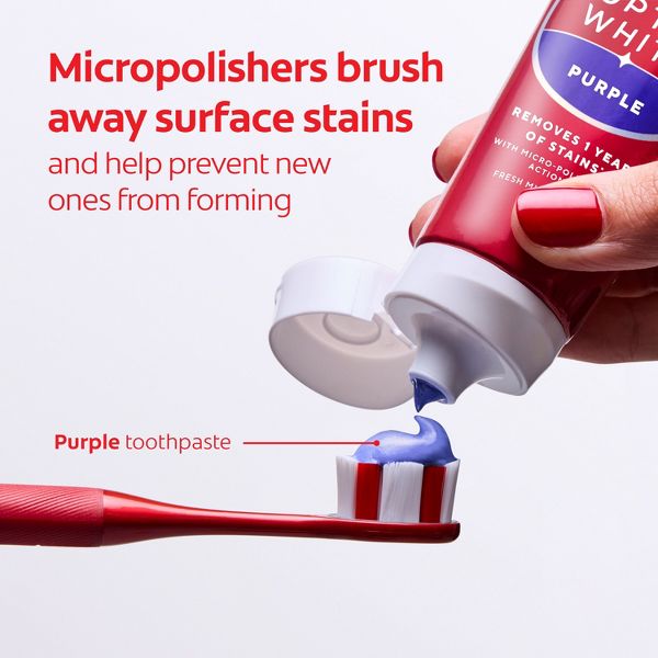 Colgate Optic White Purple Teeth Whitening Toothpaste - Anticavity Toothpaste with Fluoride - Fresh Mint Flavor - 3.8oz
