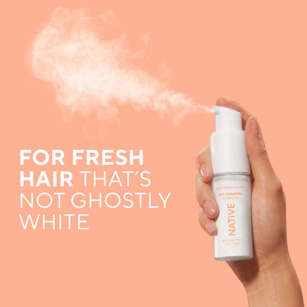Native Powder Dry Shampoo - Sweet Peach & Nectar - 1oz: Talc-Free, Non-Aerosol, Vegan, All Hair Types