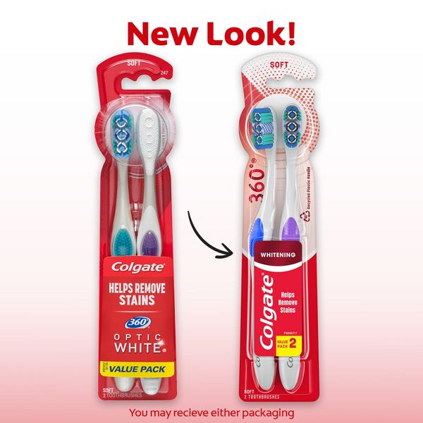 Colgate 360 Optic White Whitening Toothbrush - Soft