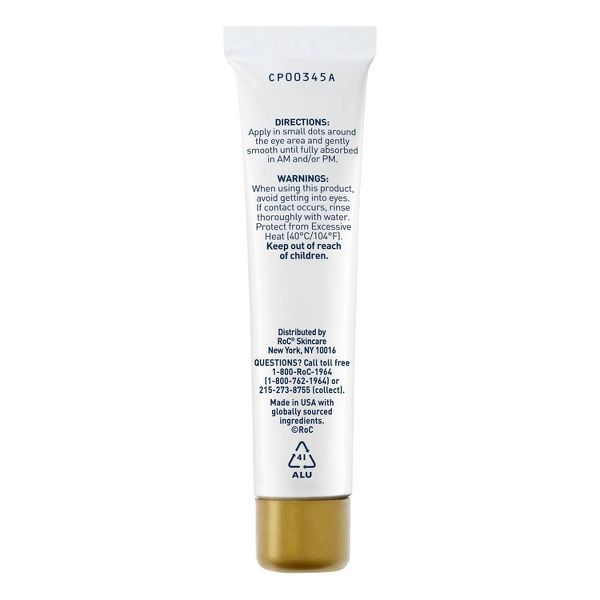 RoC Retinol Correxion Line Smoothing Anti-Aging Wrinkle Eye Cream for Dark Circles & Puffy Eyes - 0.25 fl oz