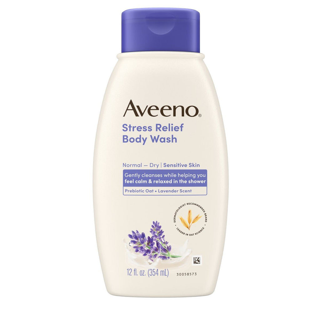 Aveeno Stress Relief Body Wash - Lavender - 12oz
