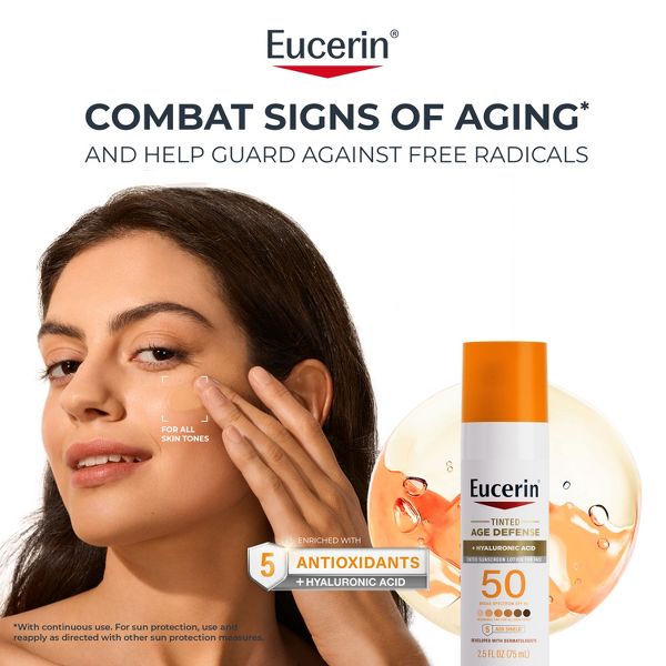 Eucerin Age Defense Face Sunscreen Tinted Lotion - SPF 50 - 2.5 fl oz
