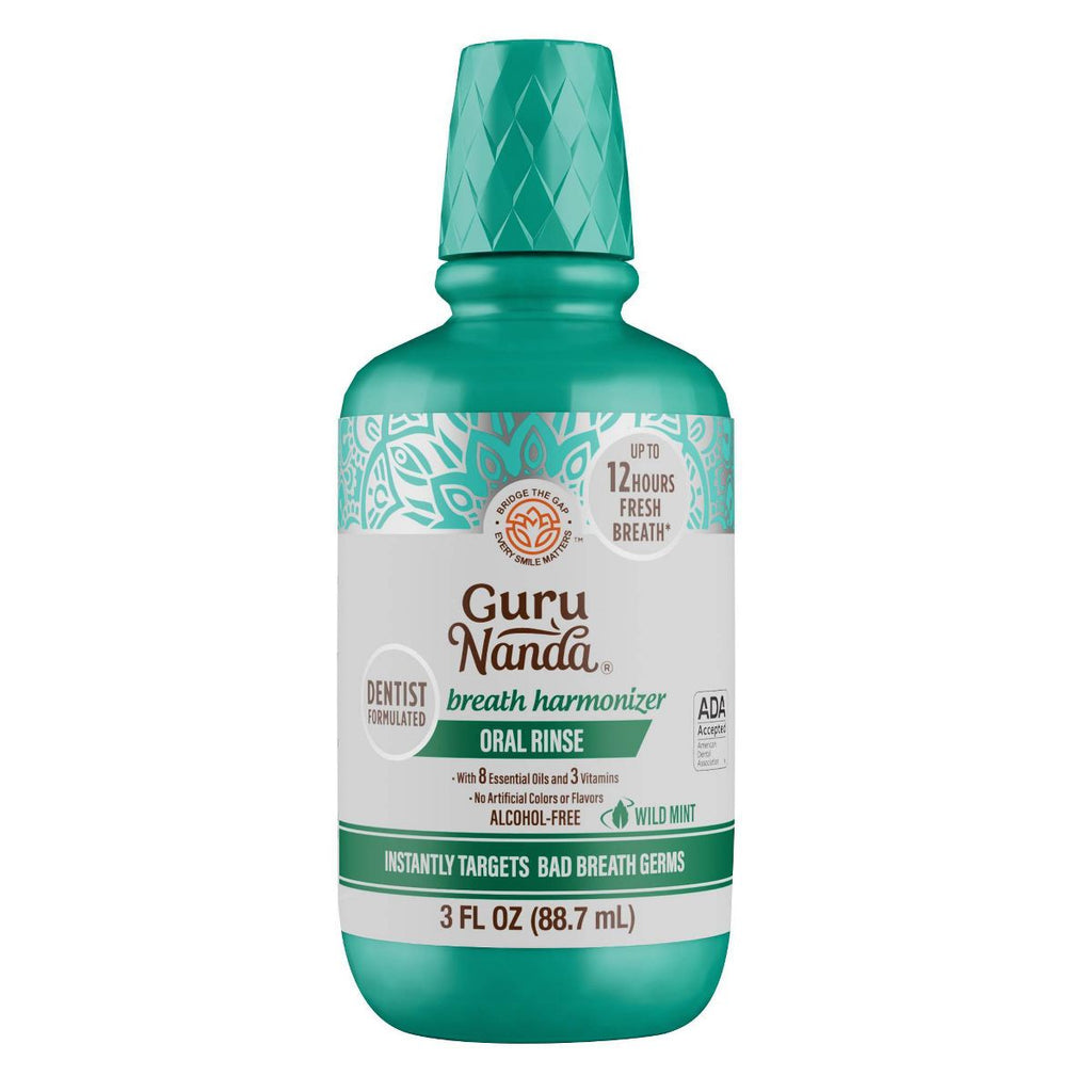 GuruNanda Oral Rinse Breath Harmonizer Mouthwash - Wild Mint - 3 fl oz