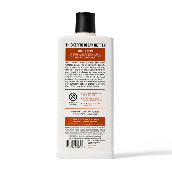 Duke Cannon Supply Co. THICK Men's Body Wash - Buffalo Trace Bourbon - 18 fl oz