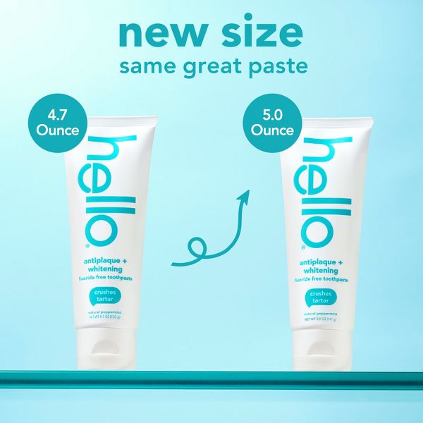 hello Antiplaque and Whitening Fluoride Free Toothpaste - Natural Peppermint - 5oz