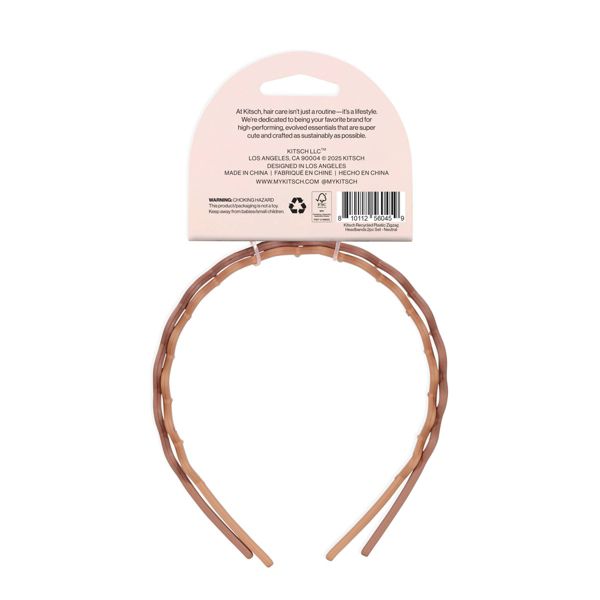 Kitsch Rabs Zig Zag Recycled Headband - Black/Tortoise - 2pk