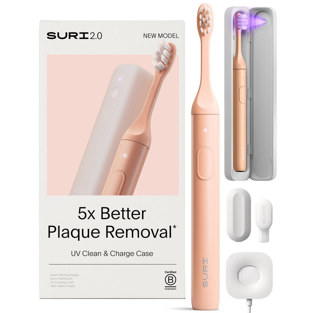 SURI 2.0 Sonic Electric Toothbrush with UV Travel Case and Brush Head - Sunset Bloom