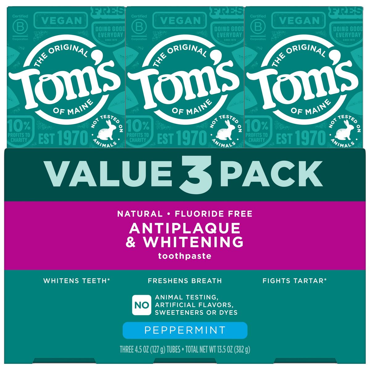 Tom's of Maine Antiplaque and Whitening Toothpaste - 4.5oz