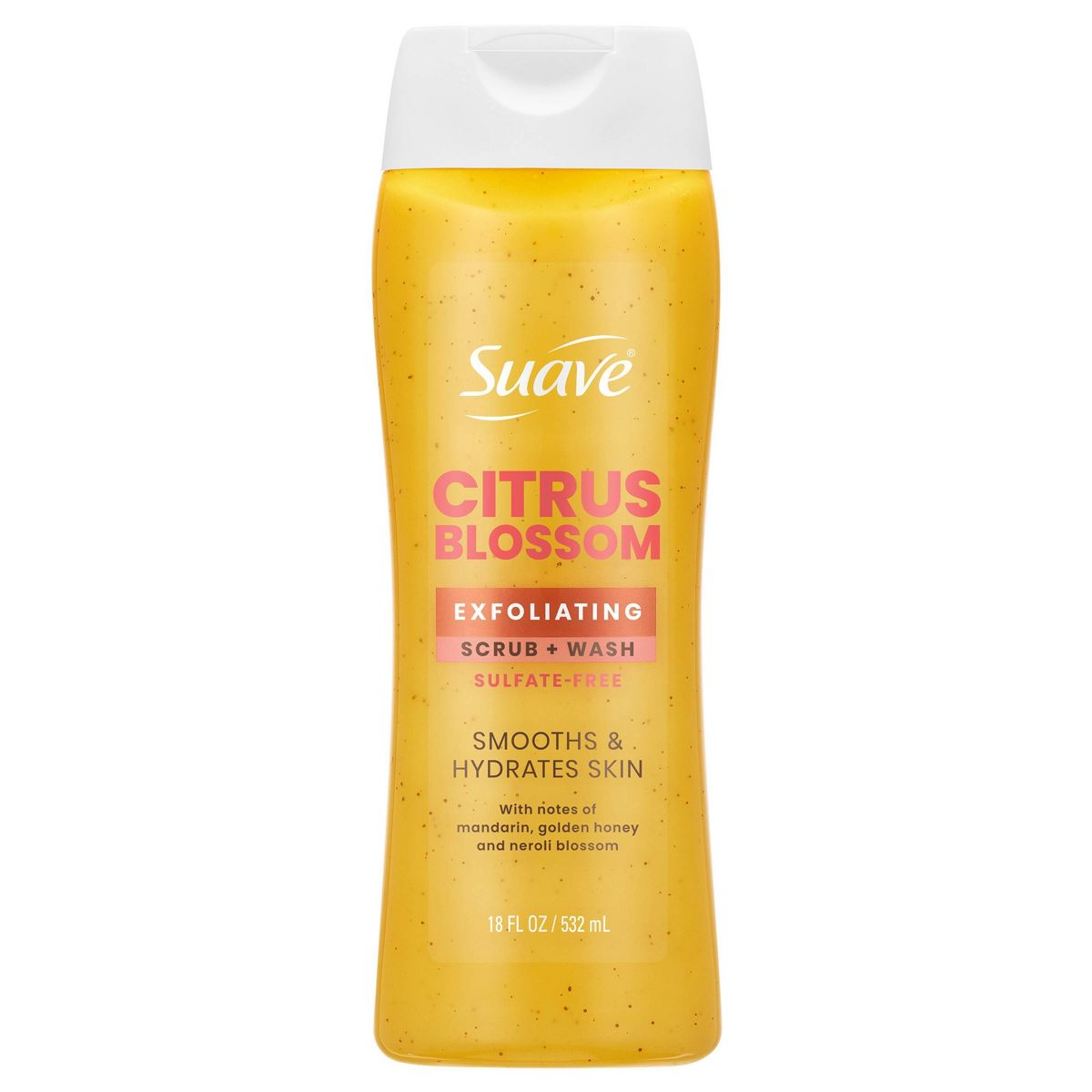 Suave Exfoliating Sulfate-Free Hydrating Body Wash and Scrub - Citrus Blossom - 18 fl oz