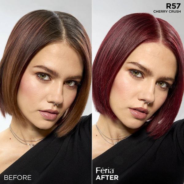 L'Oreal Paris Feria High Intensity Shimmering Color Power Red - R48 Intense Deep Auburn - 1 Kit