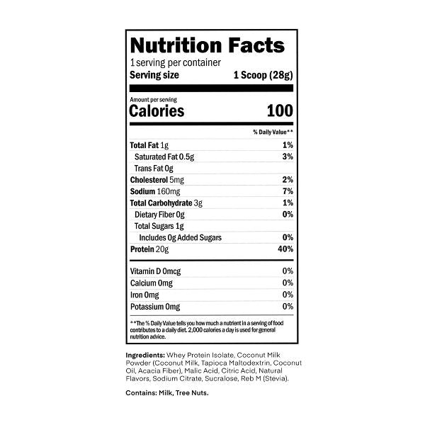 Oath Nutrition Clear Protein Powder - Coconut Colada: Gluten-Free - Whey Isolate - 20g Protein - Single Serve