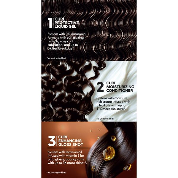 Garnier Nutrisse Curls Permanent Hair Color - CR1 - Glossy Black: Hair Coloring, Contains Vitamin E, With Argan Oil, Includes Conditioner