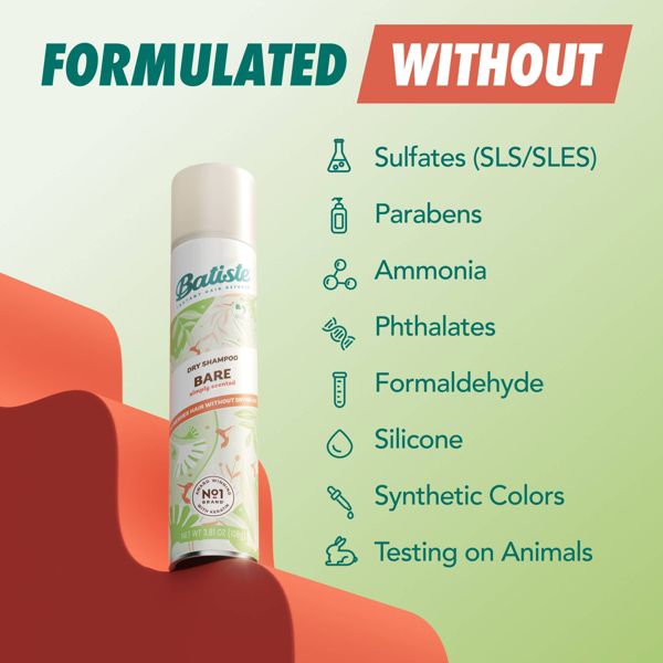 Batiste Bare Dry Shampoo Barely Scented - 3.81oz