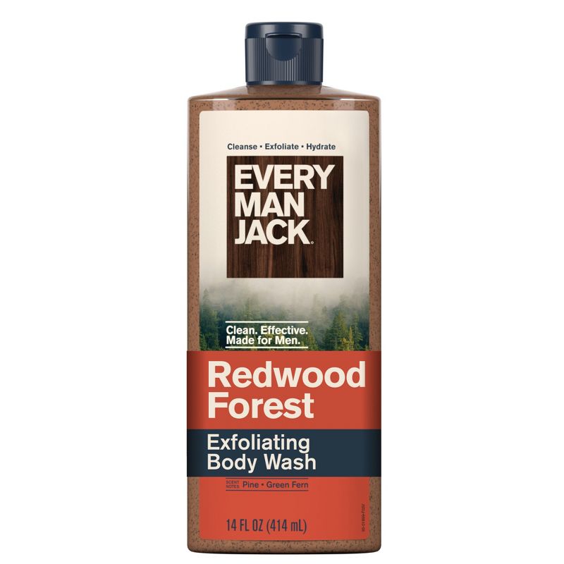 Every Man Jack Naturally Derived Men's Medium Grit with Bark Exfoliating Body Wash - Redwood Forest - 14 fl oz
