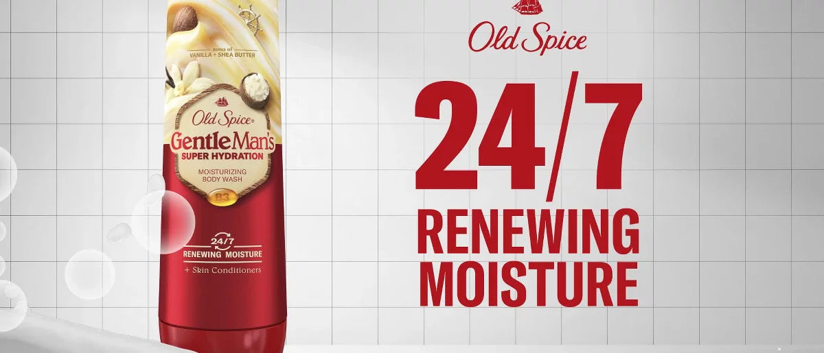Old Spice Super Hydration Body Wash GentleMan's Blend for Deep Cleaning and 24/7 Renewing Moisture - Vanilla & Shea Butter - 20 fl oz