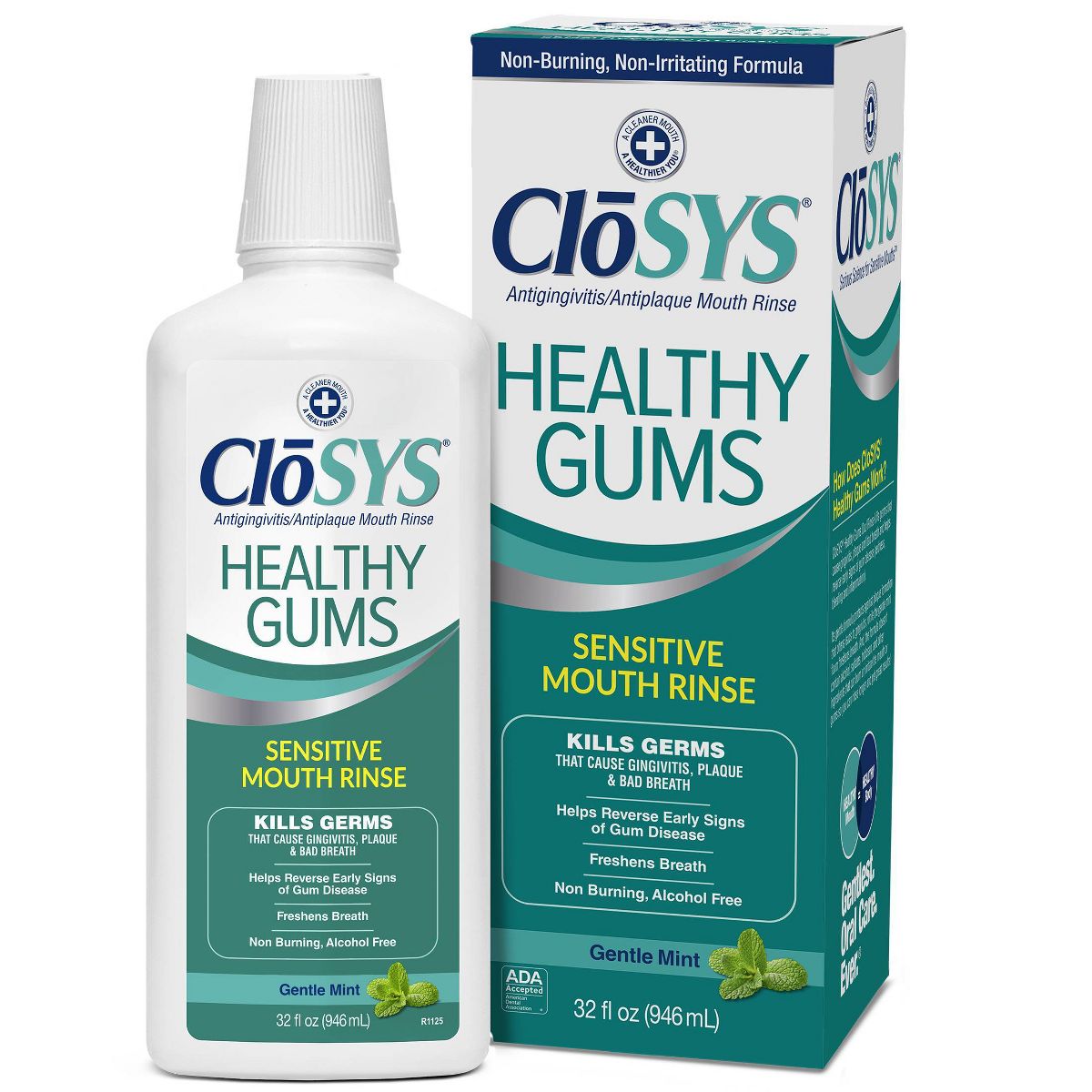 CloSYS Healthy Gums Sensitive Mouthwash - Gentle Mint - 32 fl oz