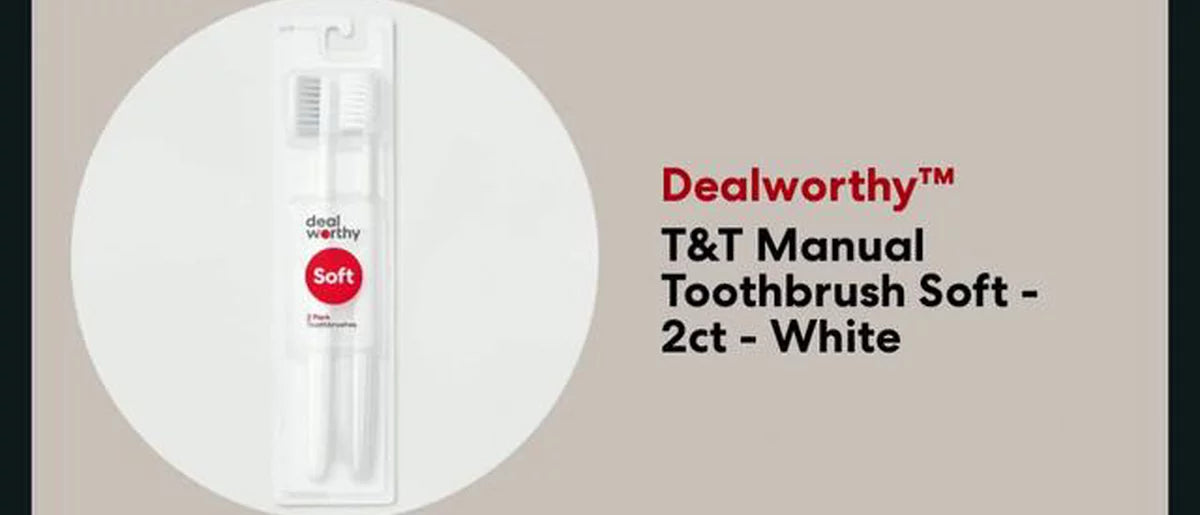T&T Manual Toothbrush Soft - 2ct - White - Dealworthy™