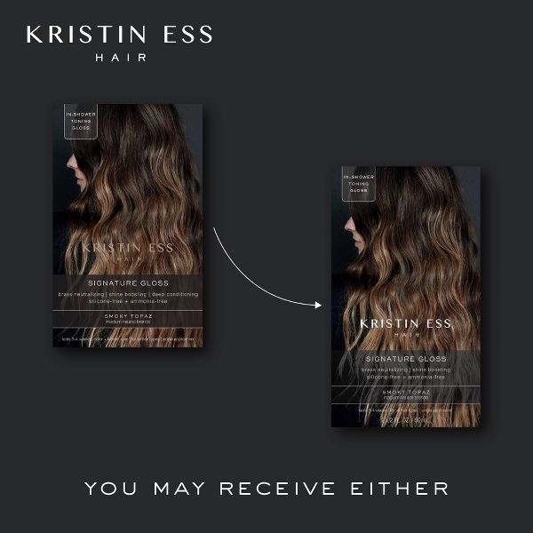 Kristin Ess Hair Gloss in Smoky Topaz for Medium Blonde Hair - Semi Permanent Dye + Toner - 4 fl oz