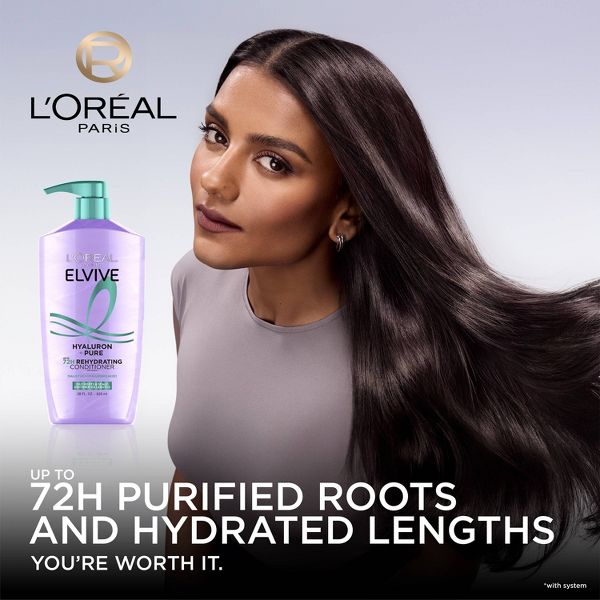 L'Oreal Paris Elvive Hyaluron Pure Rehydrating Conditioner for Oily Hair - 28 fl oz