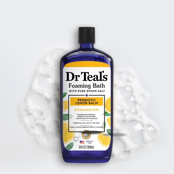 Dr Teal's Prebiotic Lemon Balm with Sage & Thyme Essential Oils Foaming Bath - 34oz