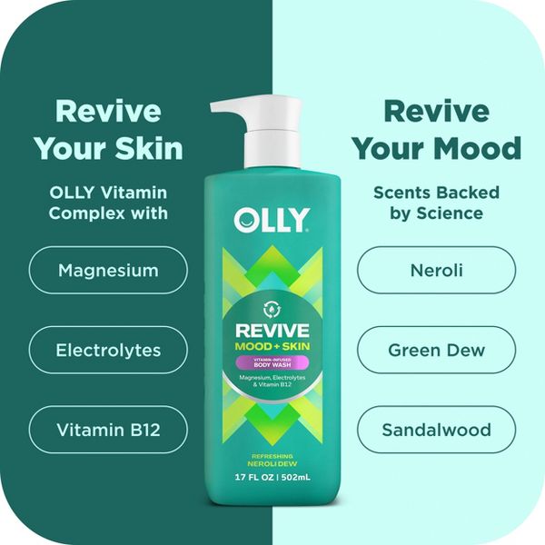 OLLY Revive Mood and Skin Vitamin-Infused Body Wash - Neroli Dew - 17 fl oz
