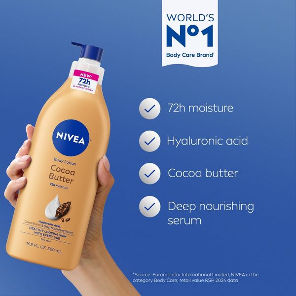 NIVEA Cocoa Butter Body Lotion for Dry Skin - 16.9 fl oz