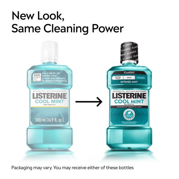 Listerine Antiseptic Intense Mouthwash for Bad Breath - Cool Mint - 250ml