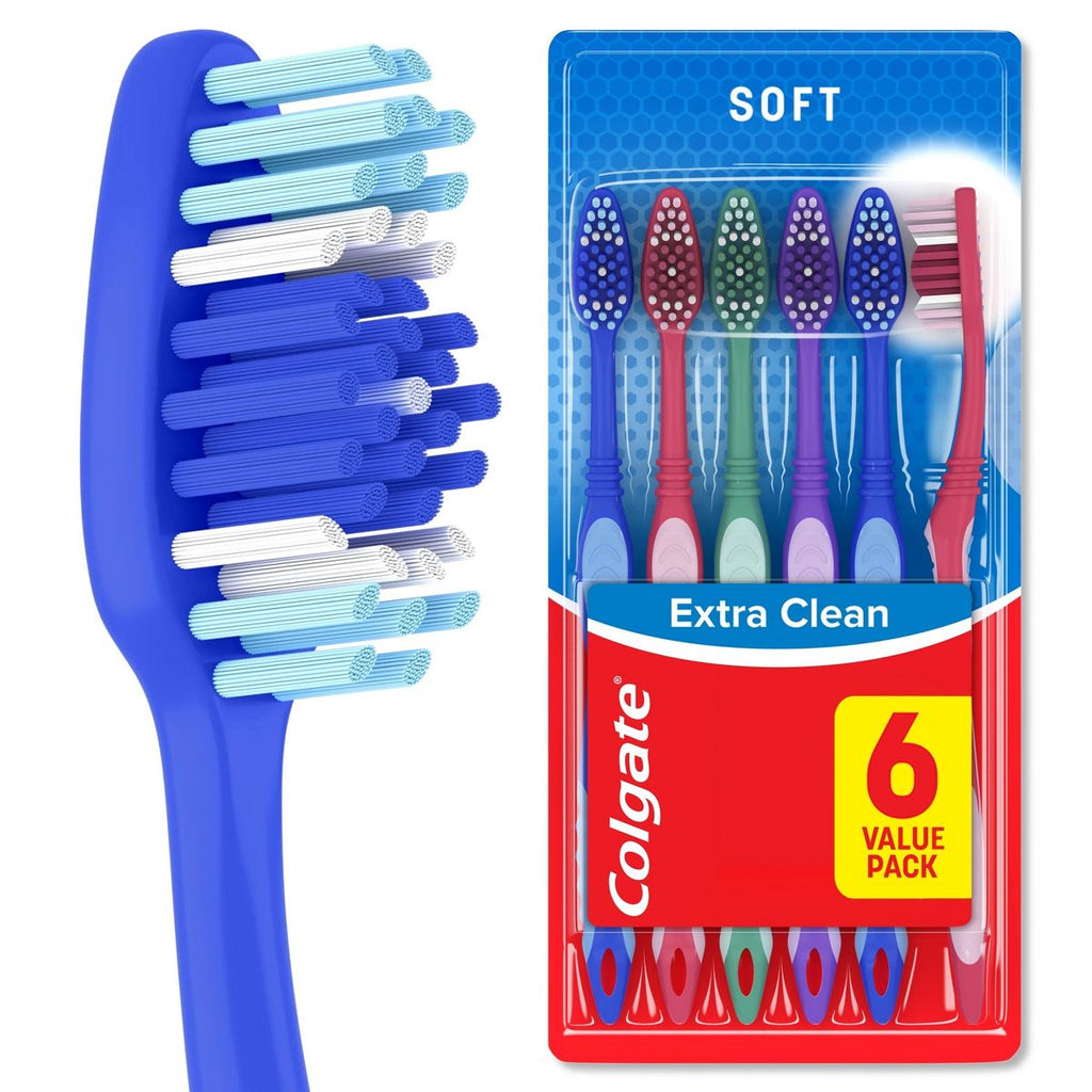 Colgate Extra Clean Manual Toothbrush - Soft - 6ct
