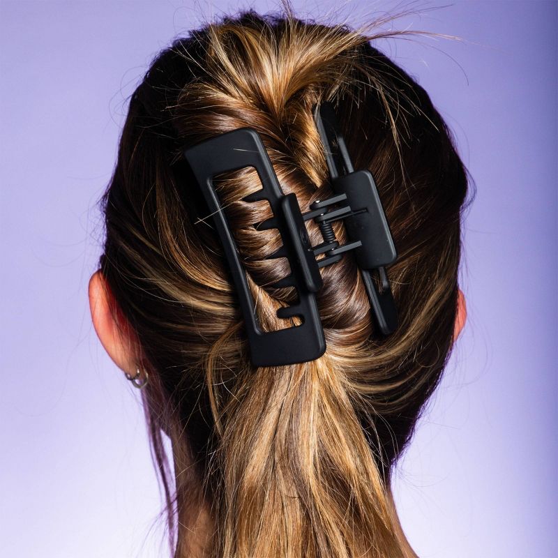 Gimme Beauty Double Down Claw Clips for Thick Hair - Black/Cream - 2ct