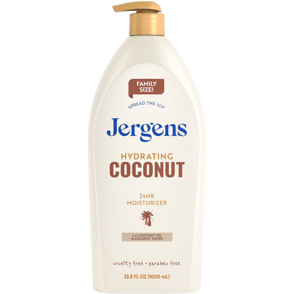 Jergens Hydrating Coconut Hand and Body Lotion for Dry Skin, Dermatologist Tested - 33.8 fl oz